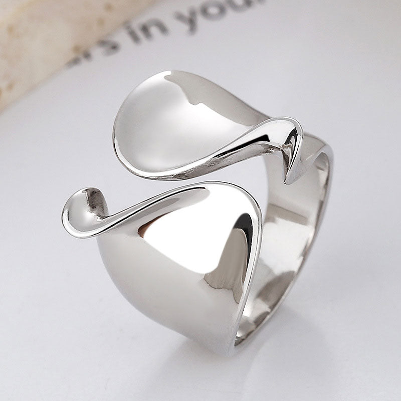 925 Sterling Silver Geometric Twist Ring