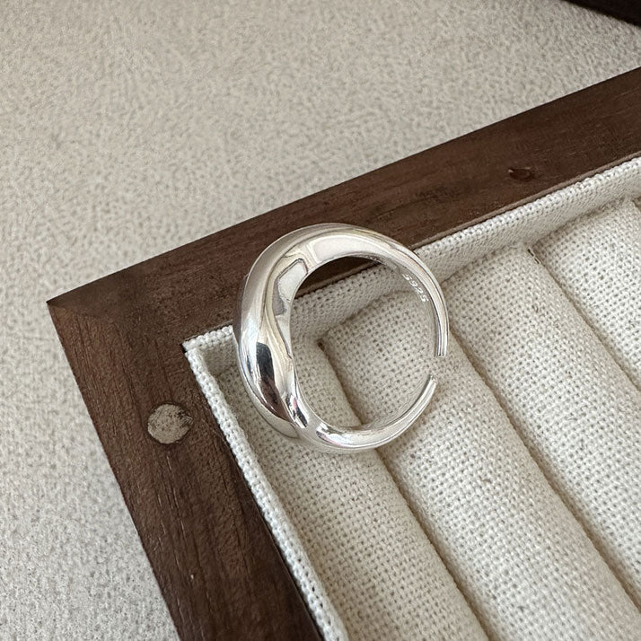 925 Sterling Silver Wave Open Ring