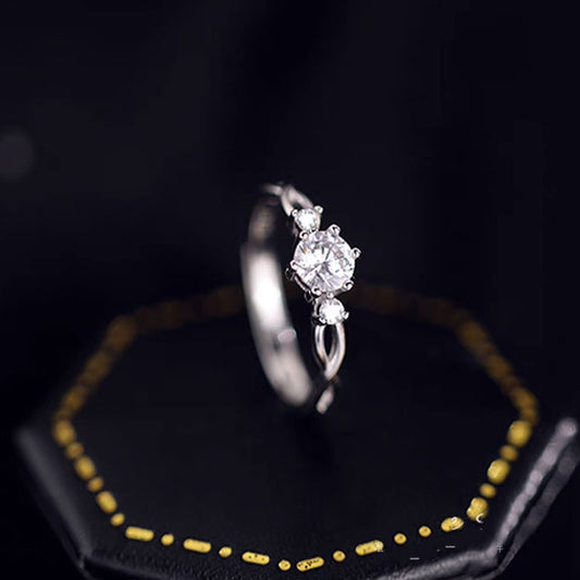 Elegant 925 Sterling Silver Zircon Ring