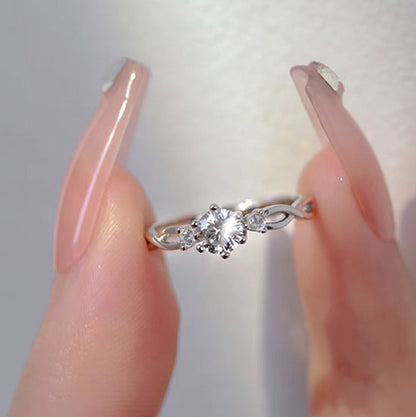 Elegant 925 Sterling Silver Zircon Ring