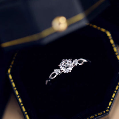 Elegant 925 Sterling Silver Zircon Ring