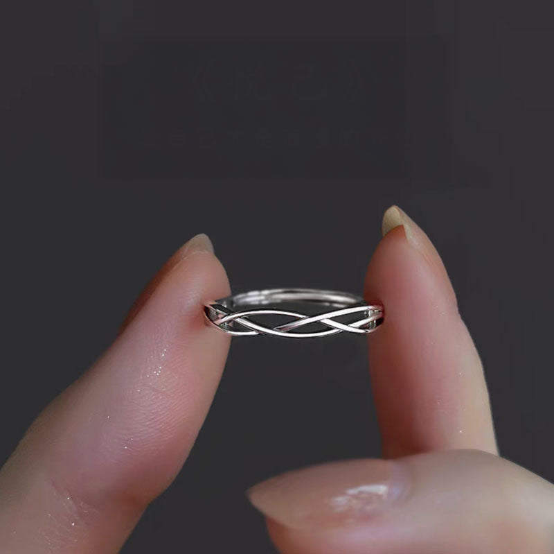 Adjustable Sterling Silver Infinity Twist Ring