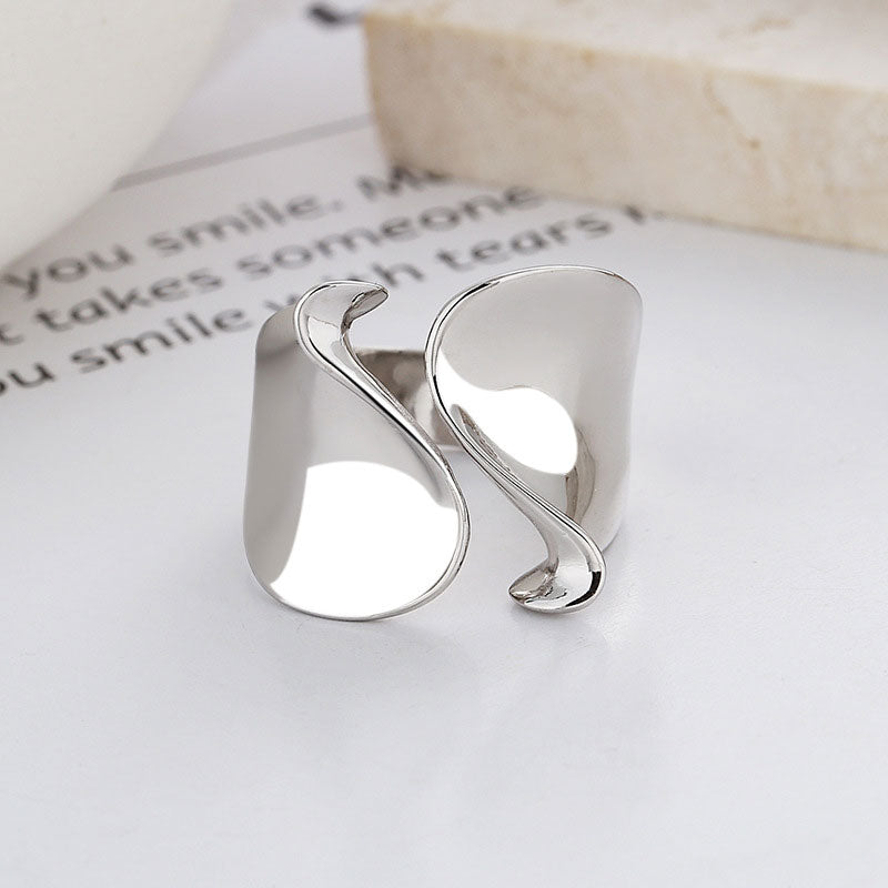 925 Sterling Silver Geometric Twist Ring