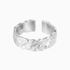 Hammered Texture Adjustable Rings – Sterling Silver & Gold-Plated Statement Rings