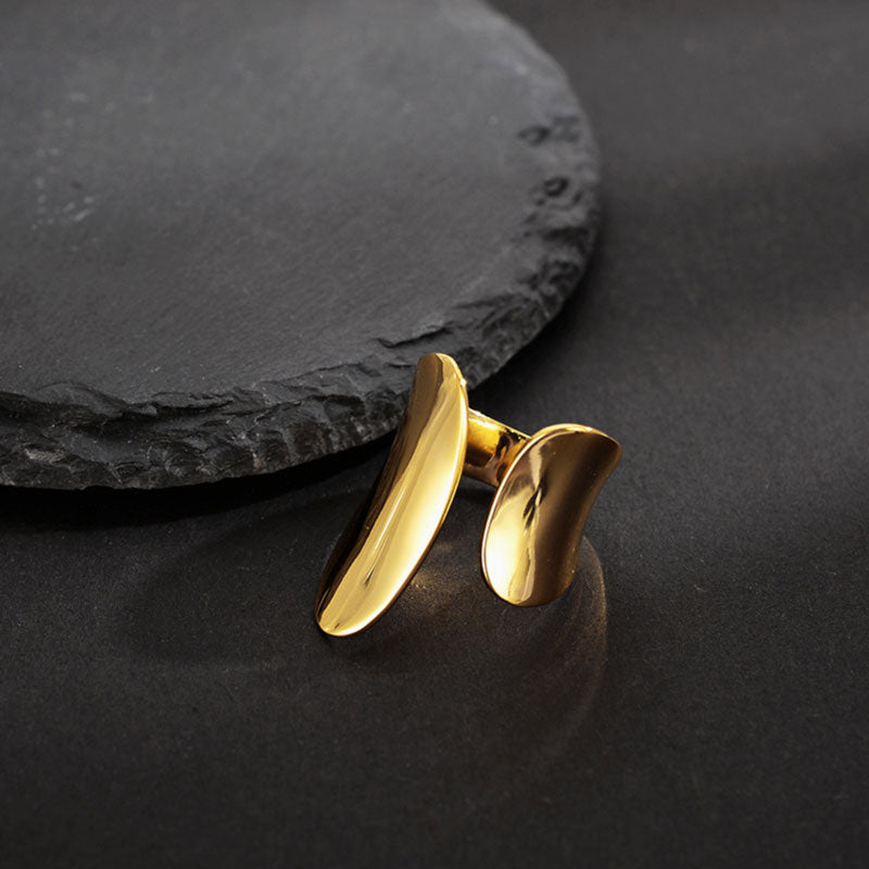 Gold-Plated Abstract Statement Ring