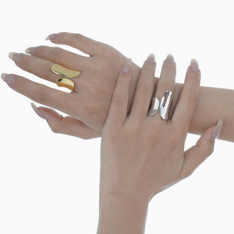 Gold-Plated Abstract Statement Ring