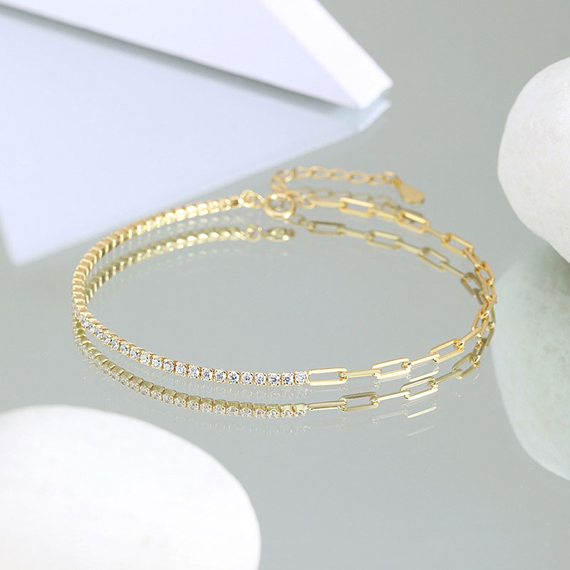 Gold-Plated Sterling Silver Zircon Bracelet