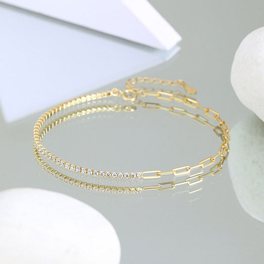 Gold-Plated Sterling Silver Zircon Bracelet