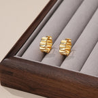 Gold-Plated Sterling Silver Textured Hoop Earrings