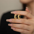 Gold-Plated Sterling Silver Textured Hoop Earrings