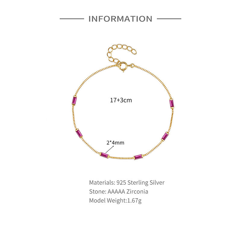 Elegant Silver and Gold-Plated Bracelet with Purple Zircon Stones