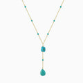 Gold-Plated Turquoise Y-Necklace