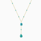 Gold-Plated Turquoise Y-Necklace