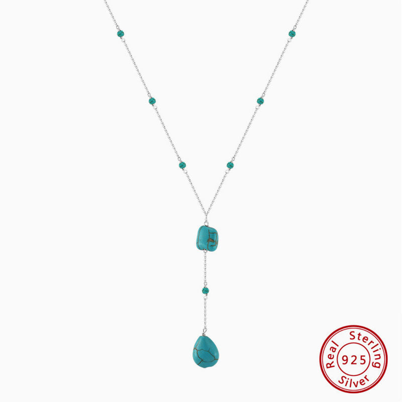 Sterling Silver & Turquoise Y-Necklace