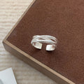 Sterling Silver Adjustable Ring | Minimalist Intertwined Band Design