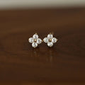Elegant Floral Zircon Stud Earrings