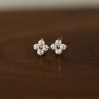 Elegant Floral Zircon Stud Earrings