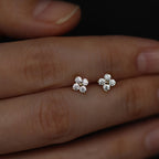 Elegant Floral Zircon Stud Earrings