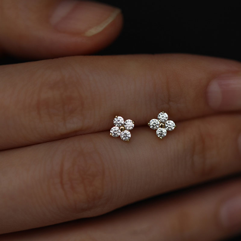 Elegant Floral Zircon Stud Earrings