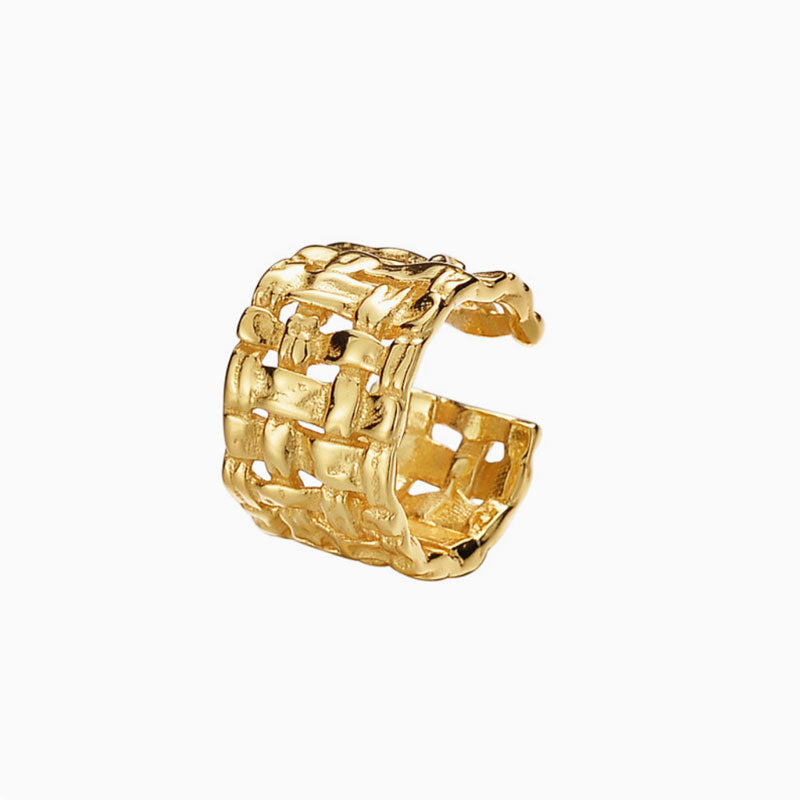 Gold-Plated Textured Ear Cuff 