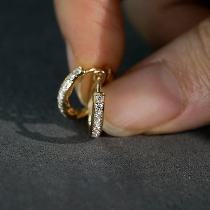 Gold-Plated Sterling Silver Zircon Hoop Earrings