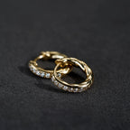 Gold-Plated Sterling Silver Zircon Hoop Earrings