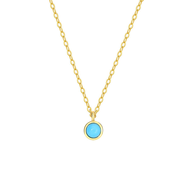 Gold-Plated Sterling Silver Turquoise Pendant Necklace