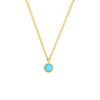 Gold-Plated Sterling Silver Turquoise Pendant Necklace