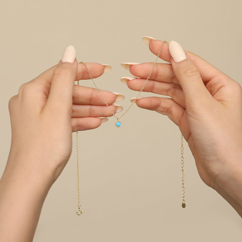 Gold-Plated Sterling Silver Turquoise Pendant Necklace
