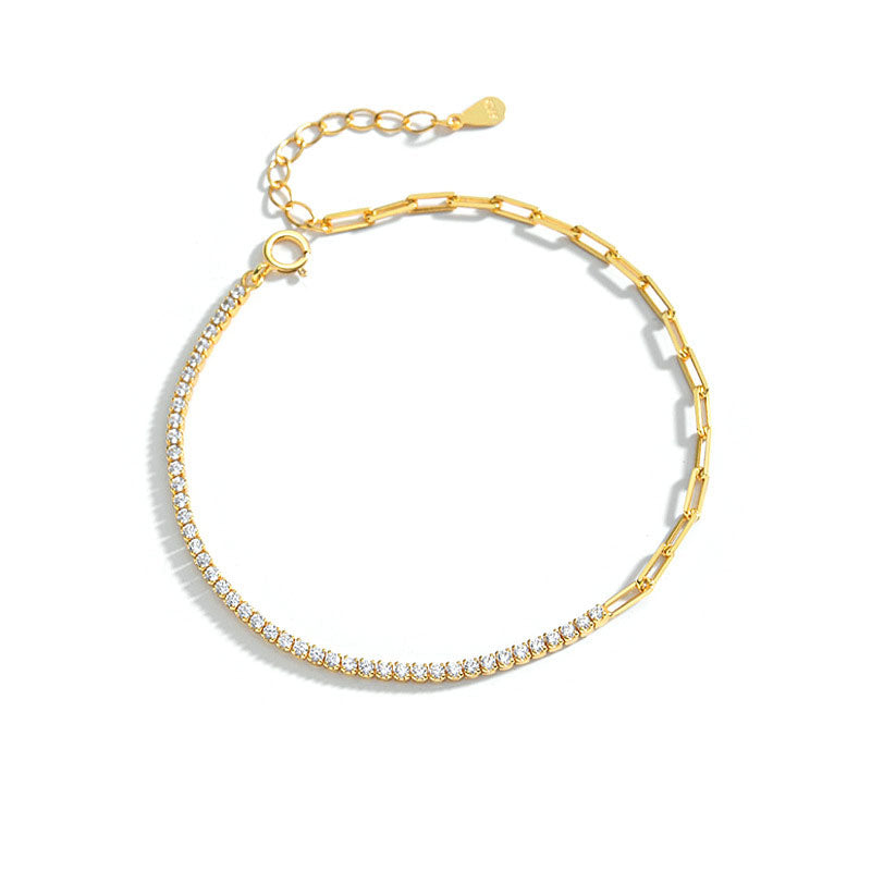 Gold-Plated Sterling Silver Zircon Bracelet