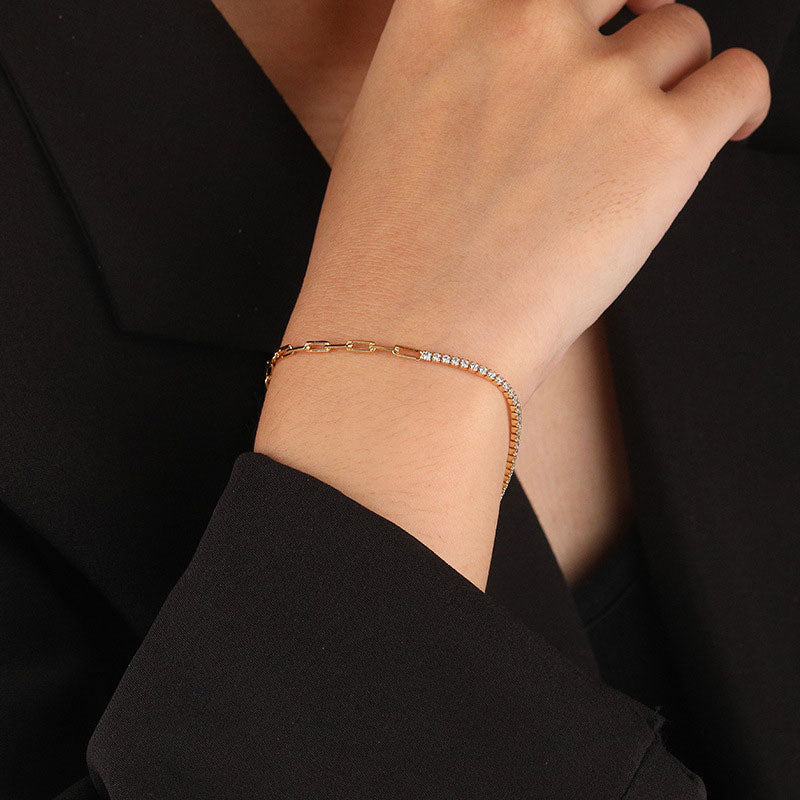 Gold-Plated Sterling Silver Zircon Bracelet