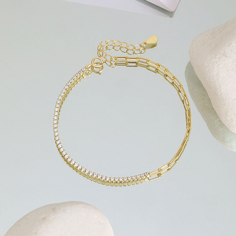 Gold-Plated Sterling Silver Zircon Bracelet