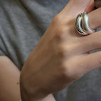 925 Sterling Silver Matte Wave Ring
