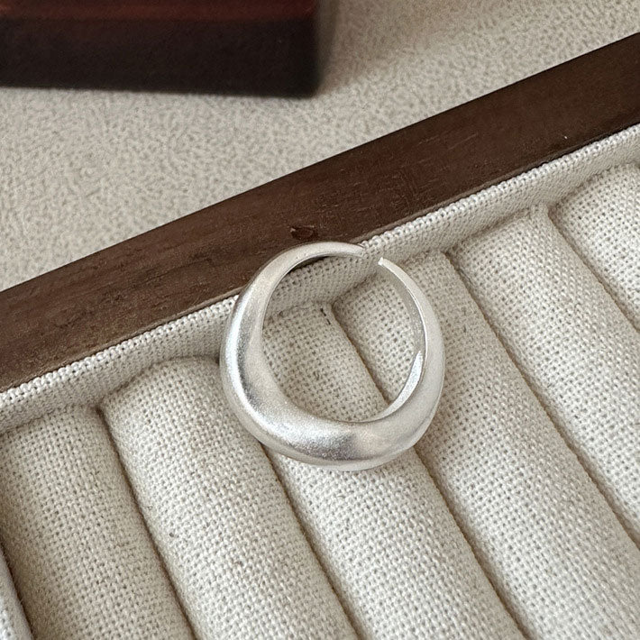 925 Sterling Silver Matte Wave Ring