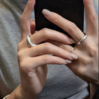925 Sterling Silver Matte Wave Ring