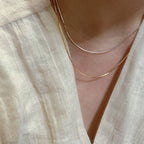 Elegant Sterling Silver & Gold-Plated Snake Chain Necklace