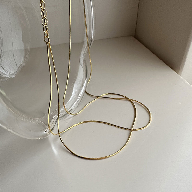 Elegant Sterling Silver & Gold-Plated Snake Chain Necklace