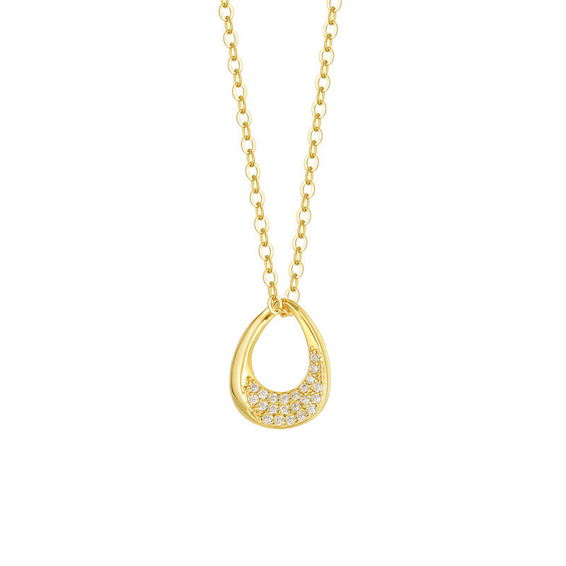 18K Gold Plated 925 Sterling Silver Water Drop Necklace