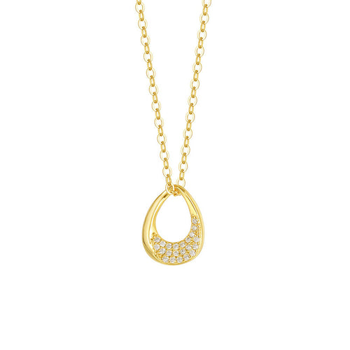 18K Gold Plated 925 Sterling Silver Water Drop Necklace