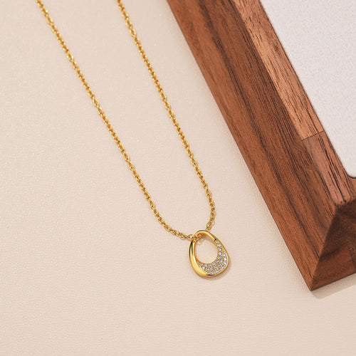 18K Gold Plated 925 Sterling Silver Water Drop Necklace