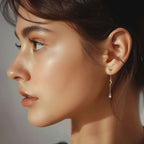 18K Gold Plated 925 Sterling Silver Moon Dangle Earrings