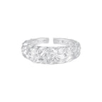 Wavy Elegant Sterling Silver 925 Adjustable Ring on hand