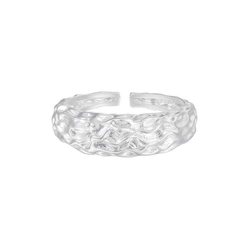 Wavy Elegant Sterling Silver 925 Adjustable Ring