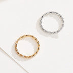 Twisted Design Gold-Plated Sterling Silver Ring with Zircon 